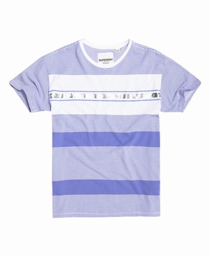 Superdry Minimal Logo Tape Stripe Portland Női Pólók Kék | CSUMF3962